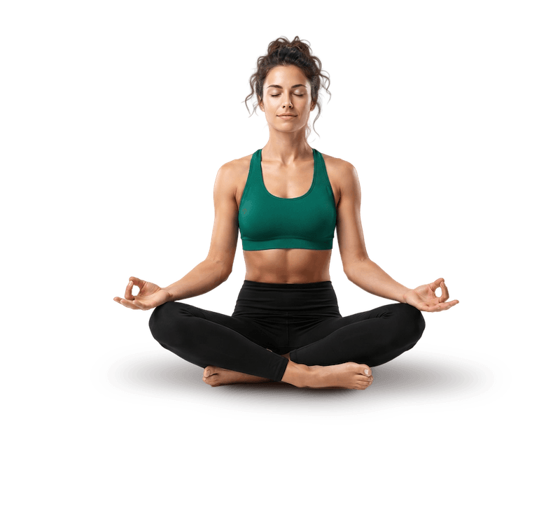 Woman meditating in a seated yoga pose
